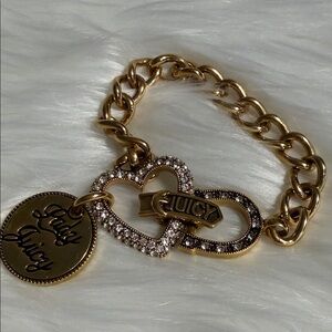 Juicy Couture Gold Horseshoe and Heart Bracelet
